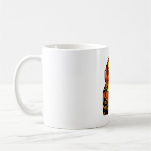 Retro Hallowen Skull Sticker Coffee Mug