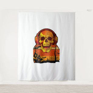 Retro Hallowen Skull Sticker Tapestry