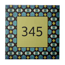Retro Halo house number Customise  Ceramic Tile
