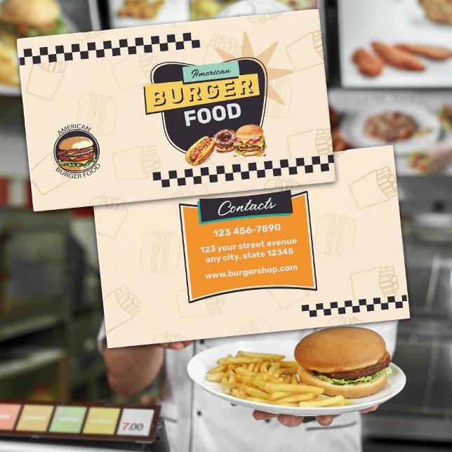 Retro Hamburger Stand Business Card (Creator Uploaded)