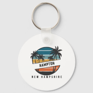 Retro Hampton Beach New Hampshire Surfboard Surfin Key Ring