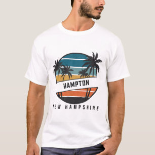 Retro Hampton Beach New Hampshire Surfboard Surfin T-Shirt