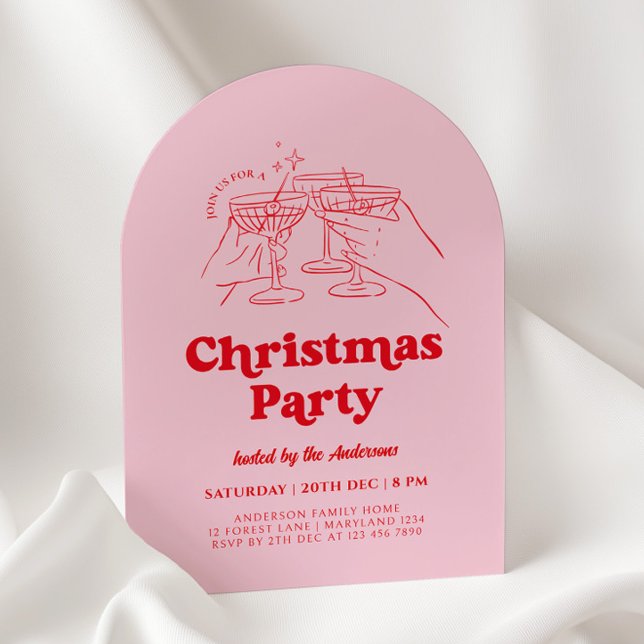 Retro Hand Drawn Christmas Party Invitation (Creator Uploaded)