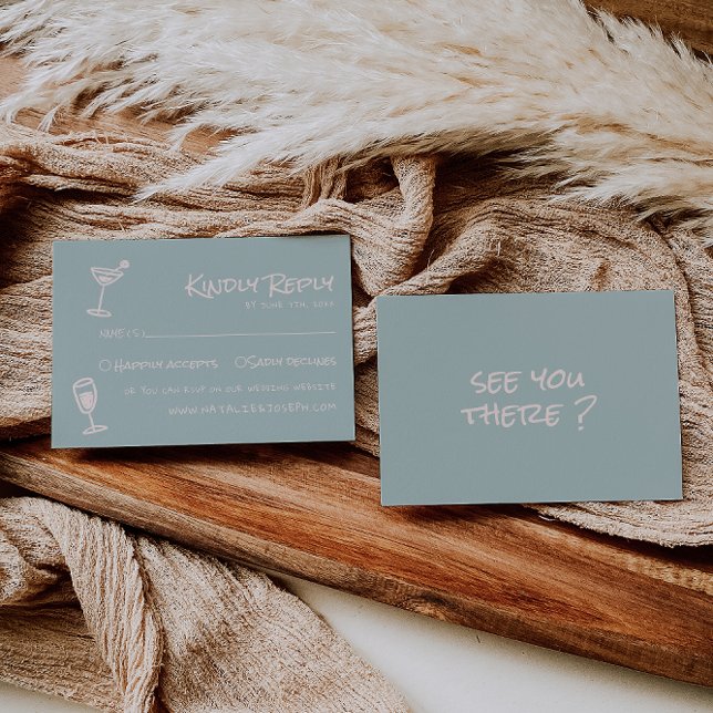 Retro Hand Drawn Colourful Funky Glasses Wedding  RSVP Card (Creator Uploaded)