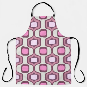 Retro Hand Drawn Geometric Square Pattern Minimal Apron