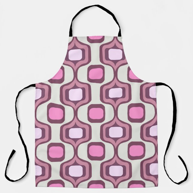 Retro Hand Drawn Geometric Square Pattern Minimal  Apron (Front)