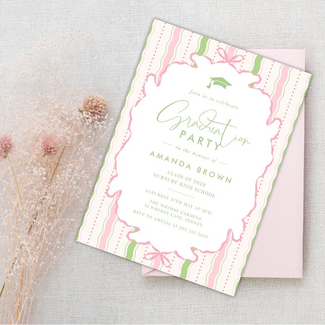 Retro Hand Drawn Grad Party 2026 Invitation (Creator Uploaded)