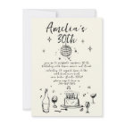 Retro Hand Drawn handwritten funky 30 birthday