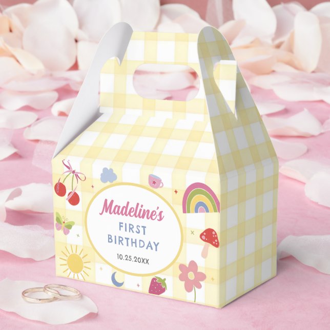 Retro Hand Drawn Quirky Birthday Party Favour Box (Wedding)
