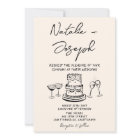 Retro Hand Drawn Written Cake Quirky Photo Wedding
