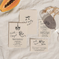 Retro Hand Drawn Written Cupid Quirky Wedding