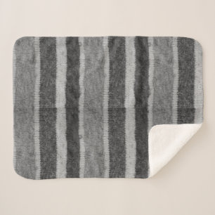 retro hand knitted black and white stripes sherpa blanket