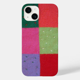 retro hand knitted colourful patchwork squares Case-Mate iPhone 14 case