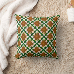 Retro Hand Paainted Floral Tile Pattern Cushion