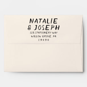 Retro Hand Written Bold Trendy Modern Wedding Envelope