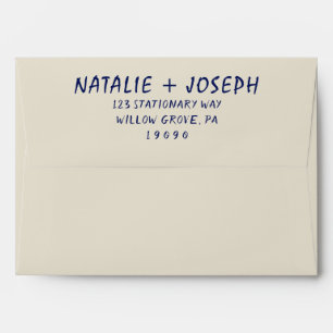 Retro Hand-Written Bright Bold Unique Wedding  Envelope