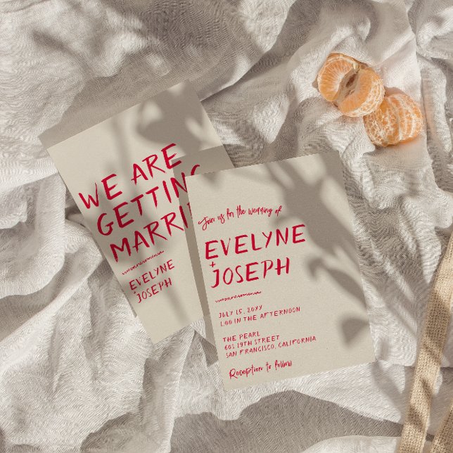 Retro Hand-Written Colourful Modern Funky Wedding Invitation (Creator Uploaded)