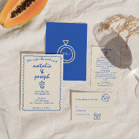 Retro Hand Written Drawn Quirky Unique Wedding 
