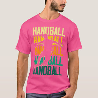 Retro Handball Player Handballer Ball Sports Team  T-Shirt
