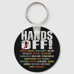Retro Hands Off Protest Public Lands Medicare Patr Key Ring