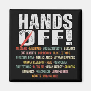Retro Hands Off Protest Public Lands Medicare Patr Magnet