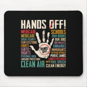 Retro Hands Off Protest Social Security And Medica Mouse Pad