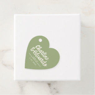 Retro Handwriting Green Favour Tags
