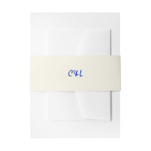 Retro Handwritten Whimsical Blue Invitation Belly Band