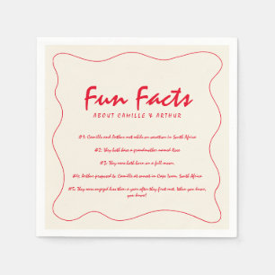 Retro Handwritten Whimsical Red Wedding Napkin