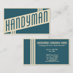 retro handyman business card