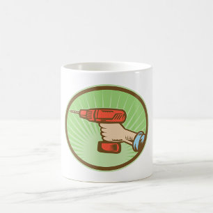 Retro Handyman Cordless Power Drill Coffee Mug