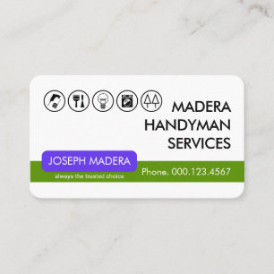 Retro Handyman Tabs Home Remodeling Business Card