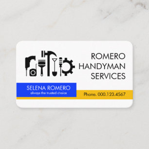 Retro Handyman Tools Repair Layers Business Card