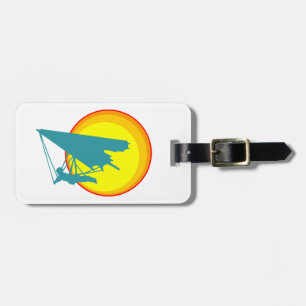retro hang glider luggage tag