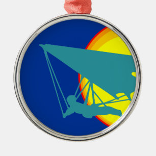 retro hang glider metal ornament
