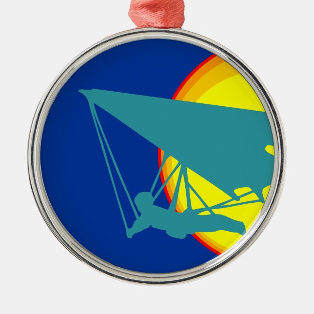 retro hang glider metal ornament (Front)