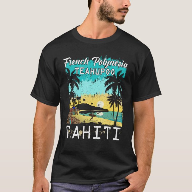 Retro  Hang Ten California Surfing Crew T-Shirt (Front)