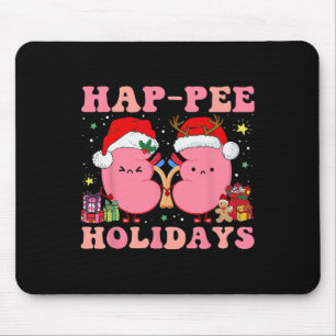 Retro Hap Pee Holidays Christmas Dialysis Nurse Ki Mouse Pad