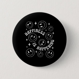 Retro Happiness Is Happening Mental Health Inspira 6 Cm Round Badge