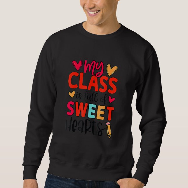 Retro Happy 100 Days Of School Kindergarten Teache Sweatshirt (Front)
