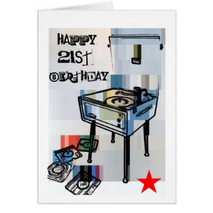 Retro Happy 21st Birthday Card