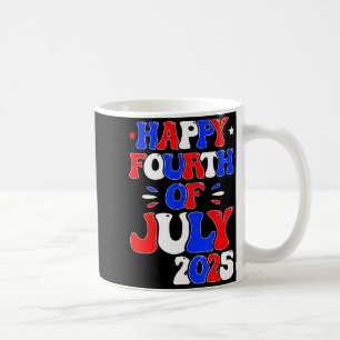 Retro happy 4th of july 2025 fourth of july for coffee mug