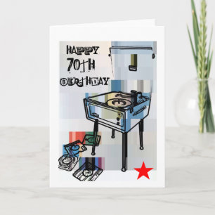 Retro Happy 70th Birthday Card