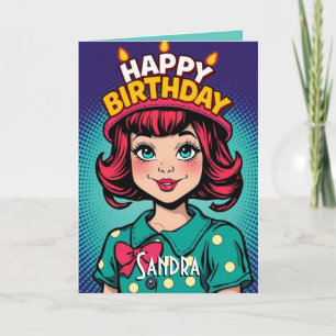 Retro Happy Birthday Daughter Card
