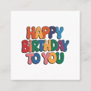 Retro Happy Birthday Enclosure Card