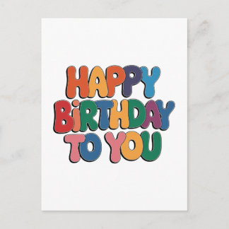 Retro Happy Birthday Invitation Postcard
