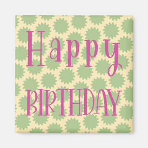 Retro Happy Birthday Magnet