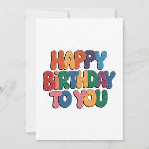Retro Happy Birthday Thank You Card