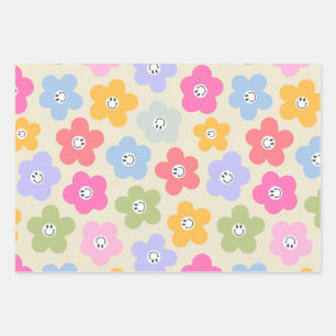 Retro Happy Daisy Gift Wrap
