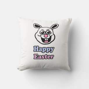 Retro Happy Easter Bunny Cushion